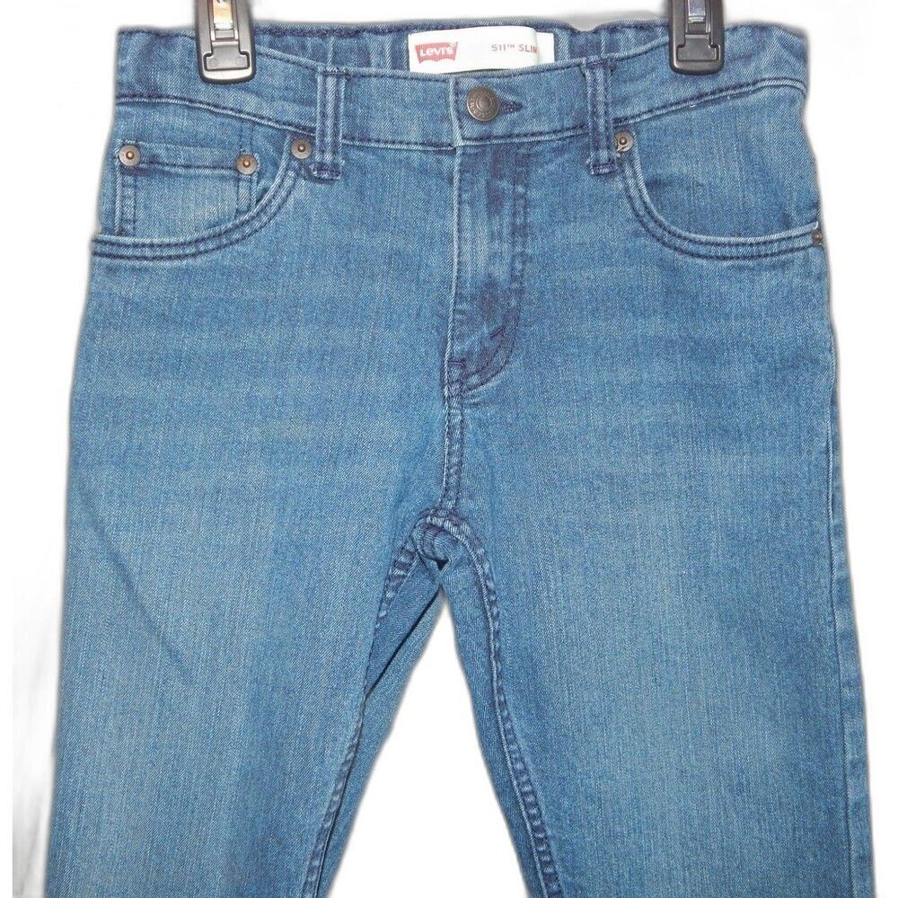 Women's Levi's 511 Black Label Size 14 Reg W27x29L Clasp Close Light Distressed